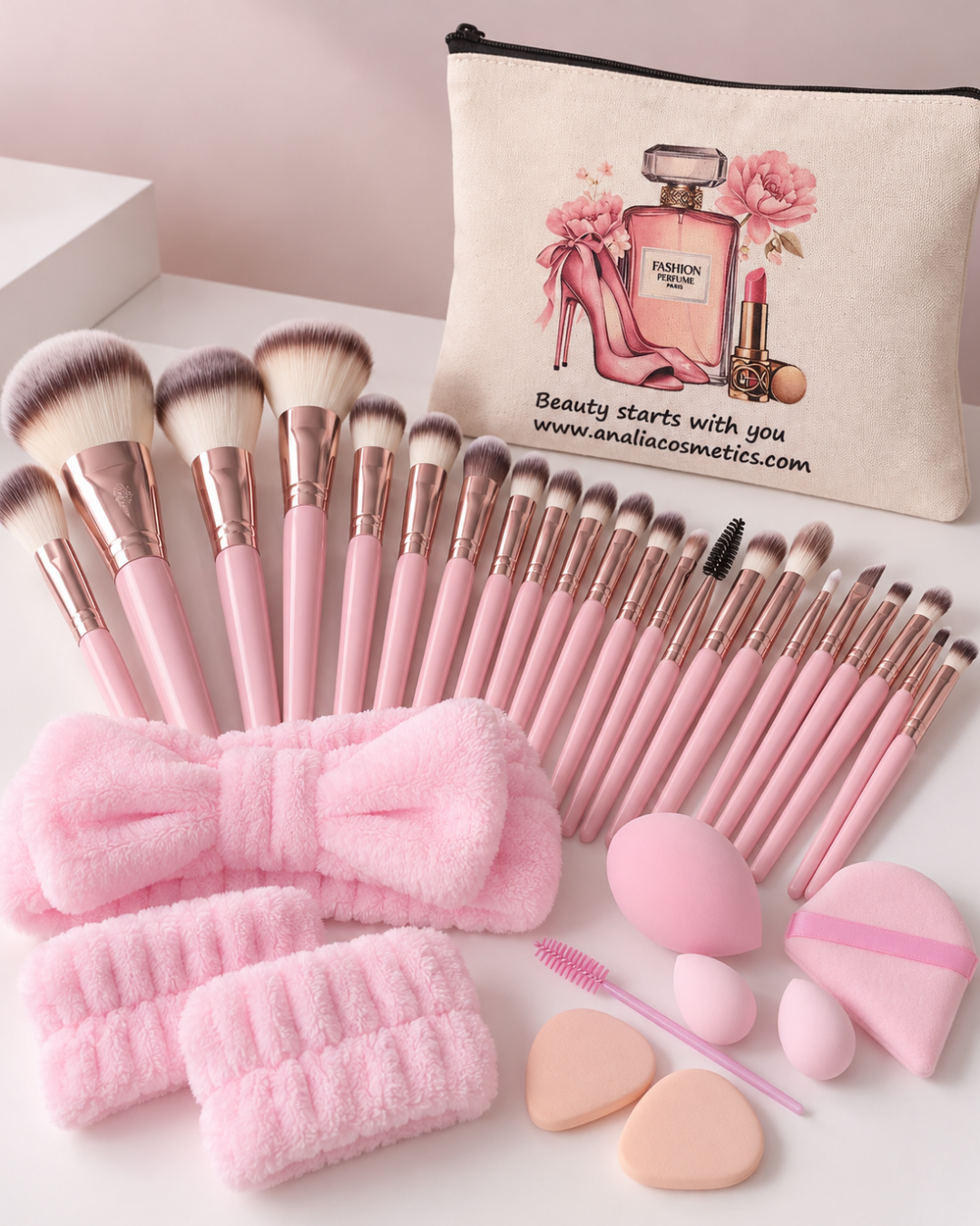 Makeup Brush & Accessories Set – 30 Pieces
