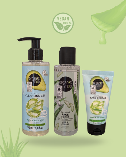 Set de cuidado facial: Aloe y aguacate